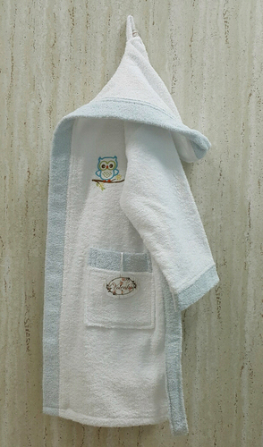 Детский банный халат Volenka Совёнок Blue 10-12 лет