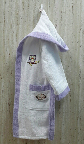 Детский банный халат Volenka Совёнок Lilac 6-8 лет