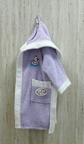 Детский банный халат Volenka Утёнок Lilac 2-4 года