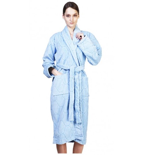 Банный халат SL с шалькой L (50) голубой