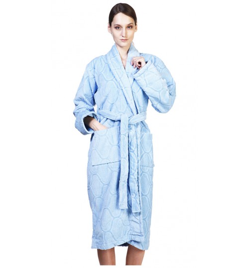 Банный халат SL с шалькой XL (52) голубой